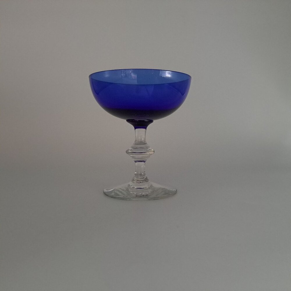 Vintage Cobalt Blue Glass Champagne Sherbet